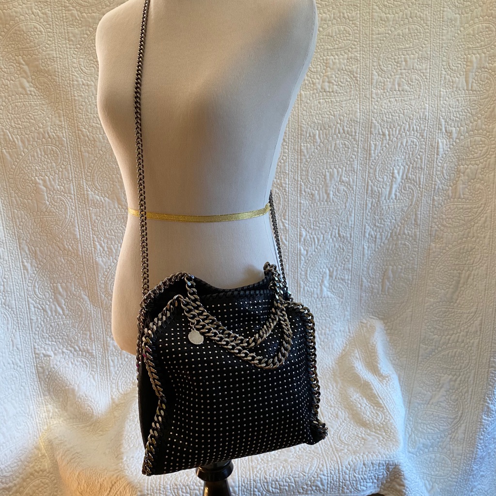 Stella Mccartney Black Falabella Studded Mini Tote